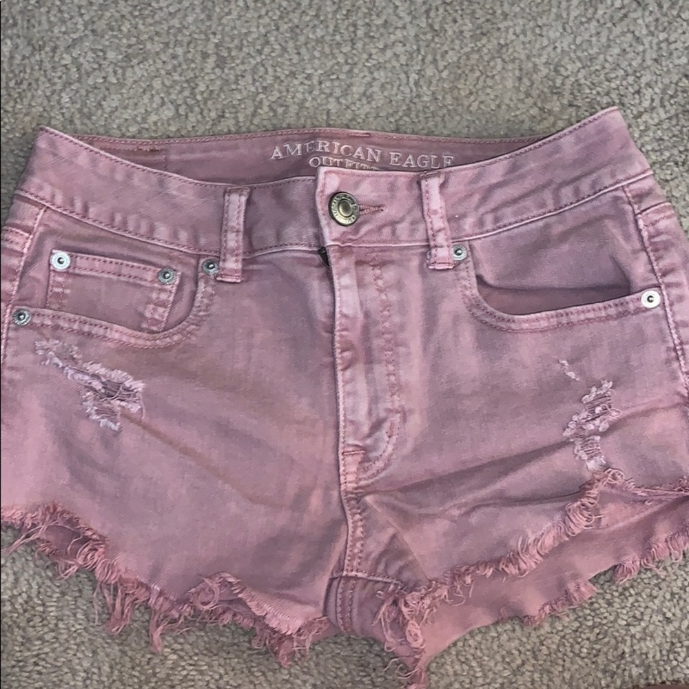 American Eagle light pink/ purple jean short